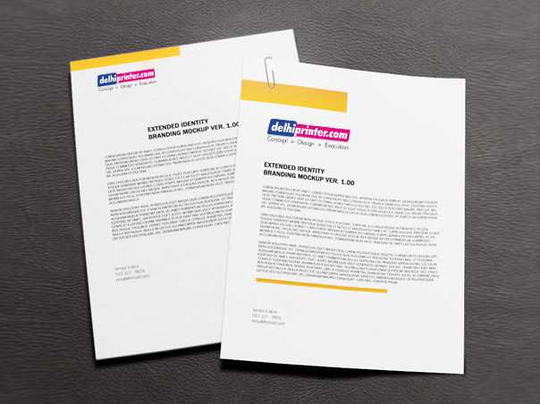Standard letterhead at Delhi Printer